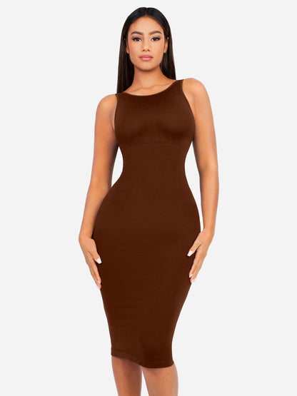 MyCurve Seamless Eco-Friendly Large U-Back Shaper Dress with Built-In Bra