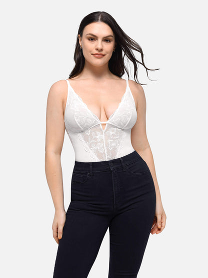 MyCurve Lace Shapewear Thong Shaping Bodysuit