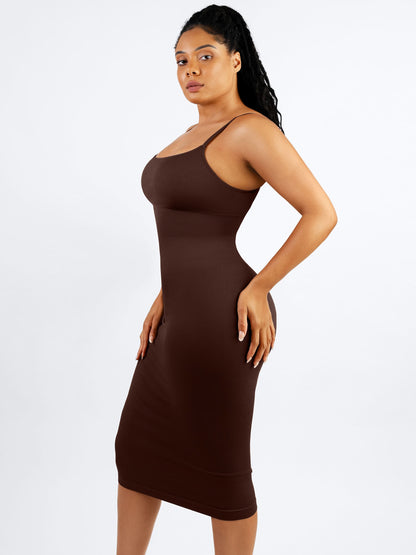 MyCurve Seamless Shaping Slip Dress with Built-In Bra and Adjustable Straps