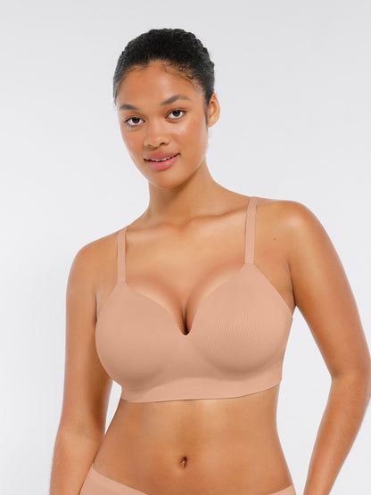 MyCurve Wireless Seamless Push-Up V-neck Bra