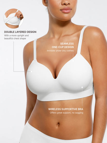 MyCurve Wireless Seamless Push-Up V-neck Bra